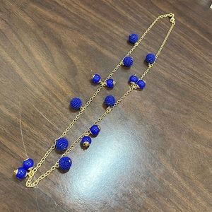 J Crew Navy & Gold Long Necklace